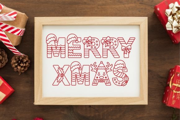 New Born Christmas Font PNG with transparent background - Preview 5
