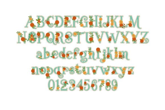 November Mums Font PNG with transparent background - Preview 1