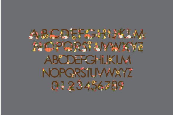 November Posies Font PNG with transparent background - Preview 3