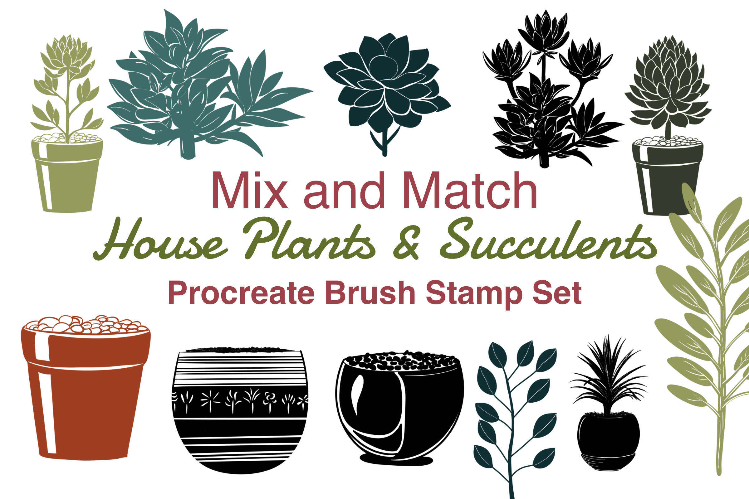 Plant Succulents Procreate Brushes Stamp Graphic by Aliss Art ...