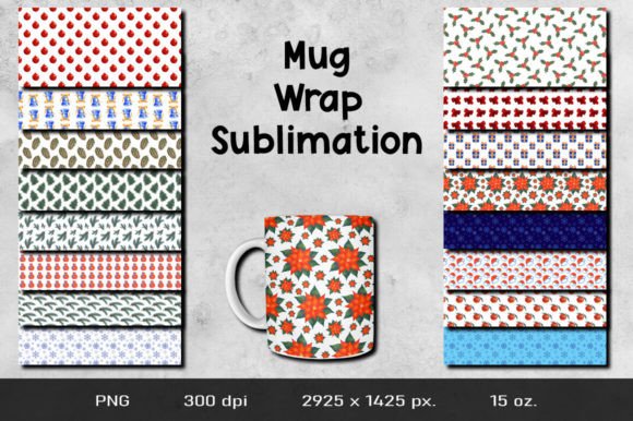 Christmas Mug Wrap Sublimation Designs Graphics