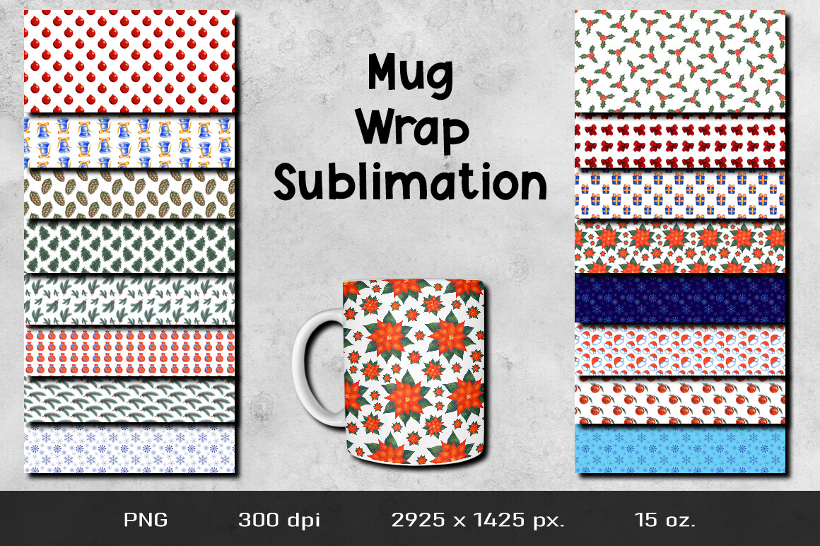 Christmas Mug Wrap Sublimation Designs Graphic by irinka.dimkovna ...