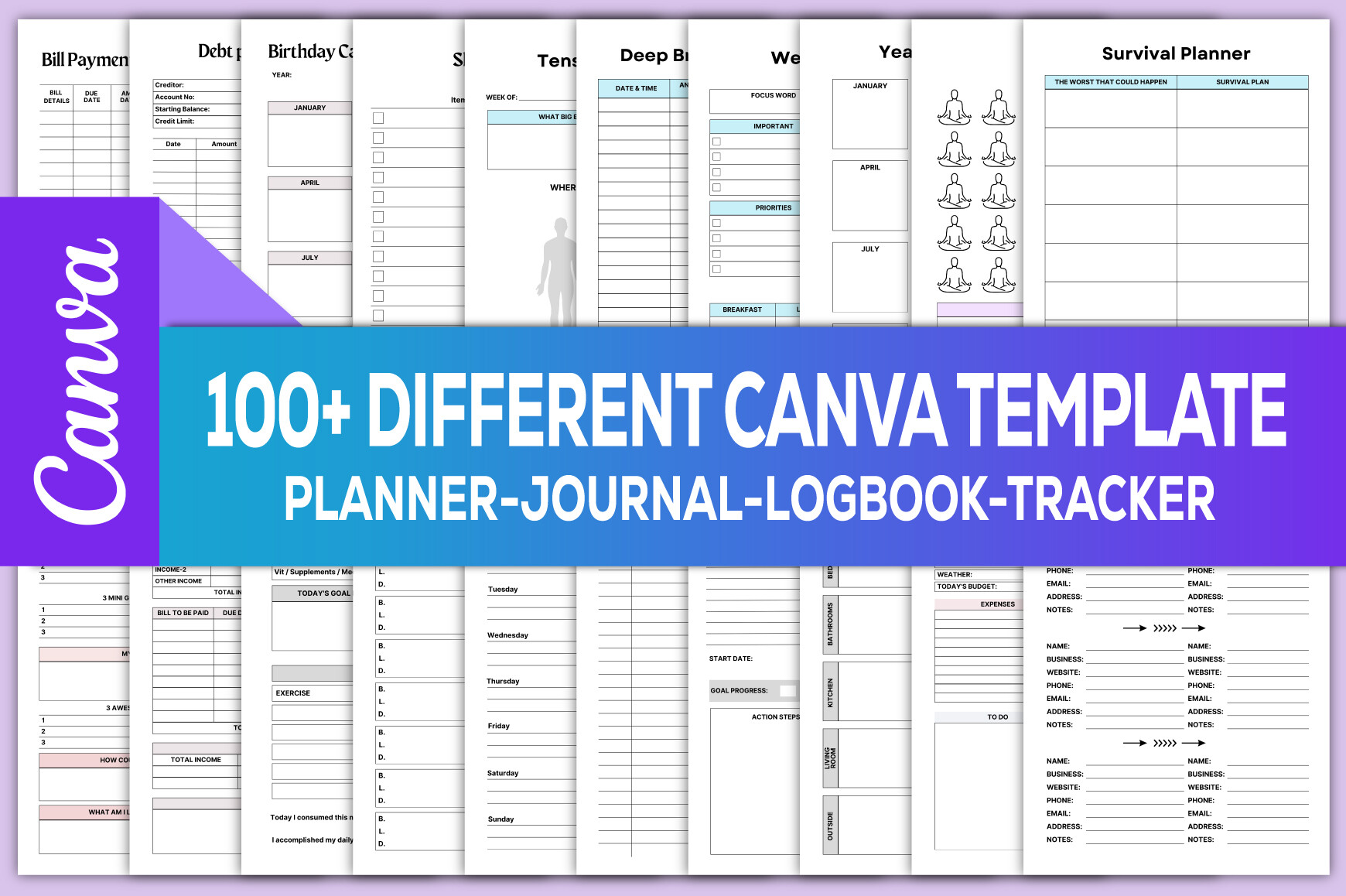 Editable 100+Canva Different Template