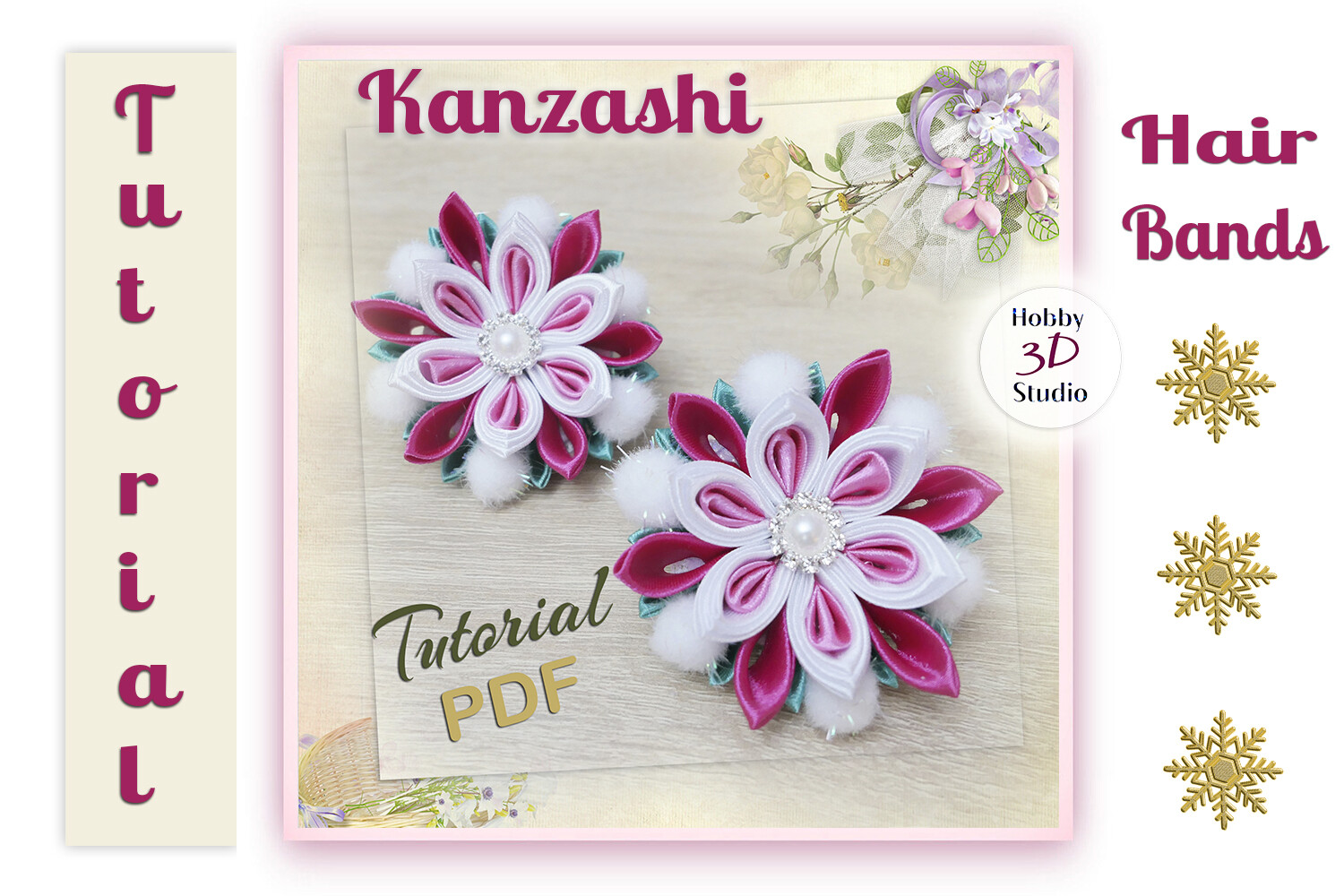 Kanzashi Hair Bands for Christmas