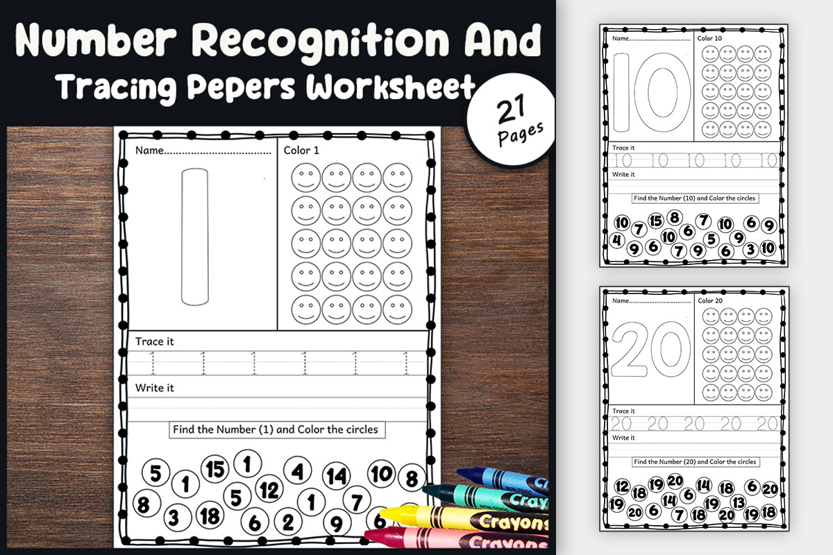 Numbers Recognition 1-20 for Kinder