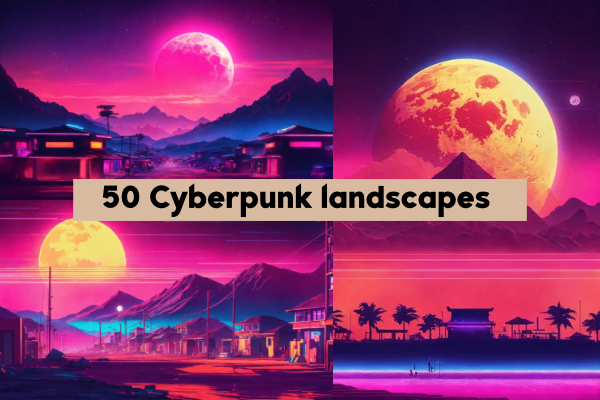 50 Cyberpunk Landscapes