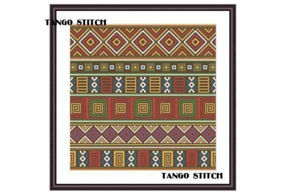 African Sampler Pattern Cross Stitch Art