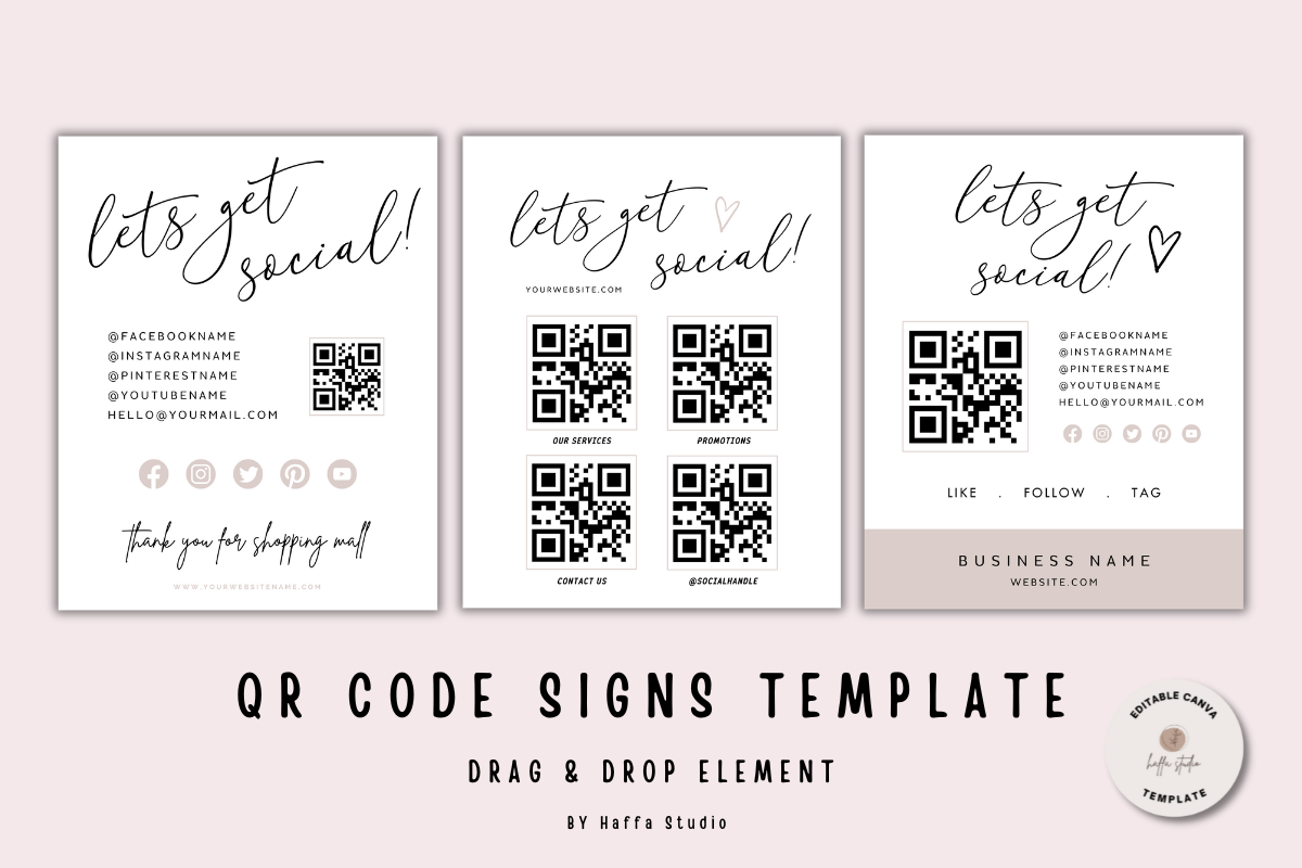 Canva QR Code Sign Printable Template