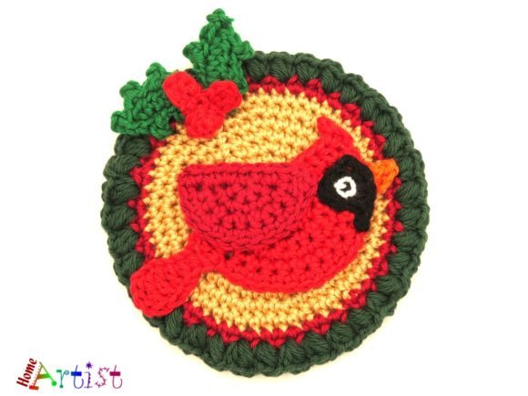Cardinal Christmas Ornament Patch