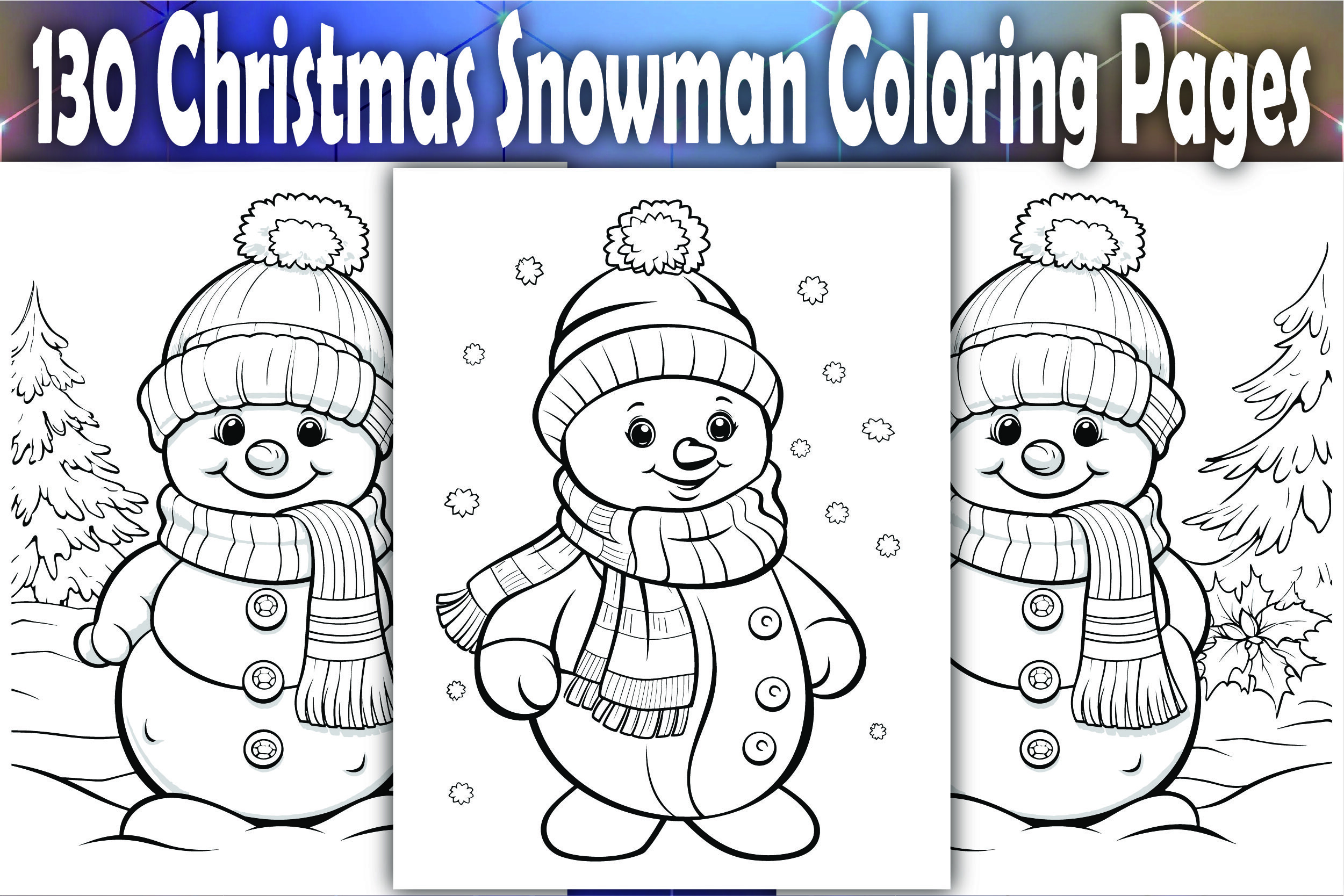 Christmas Snowman Coloring Page