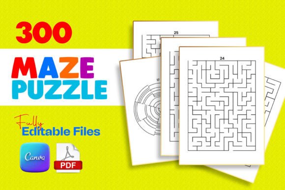 Maze Puzzle for Kids- 300 Mazes Interior Graphic KDP Interiors By CraftVaz