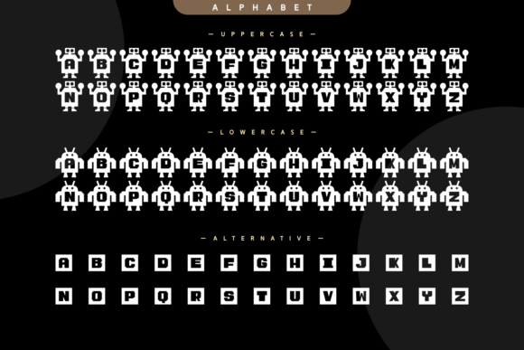 Robot Smart Font PNG with transparent background - Preview 3