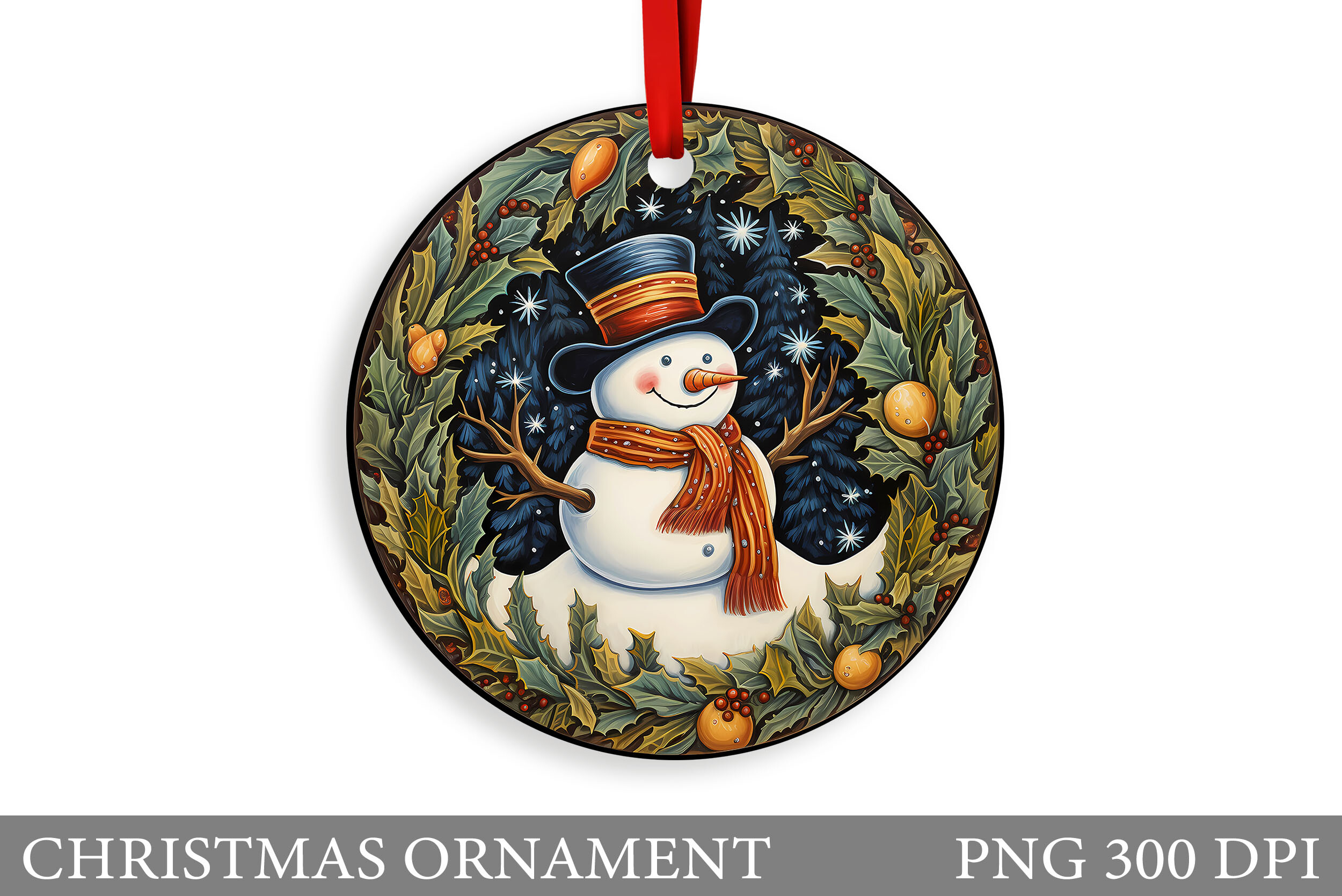 Snowman Christmas Ornament Design Graphic by shishkovaiv · Creative Fabrica