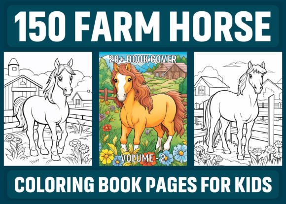 150 Farm Horse Coloring Pages for Kids