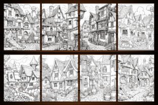 200 Villages Scene Coloring Pages - KDP Graphic by E A G L E · Creative ...