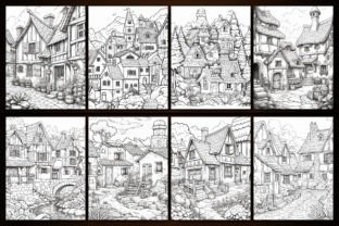 200 Villages Scene Coloring Pages - KDP Graphic by E A G L E · Creative ...