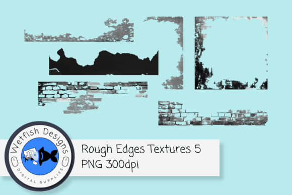 6 Distressed PNG Texture Edges