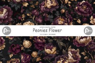 Digital Paper Peonies Flower Graphic by Artnoy · Creative Fabrica