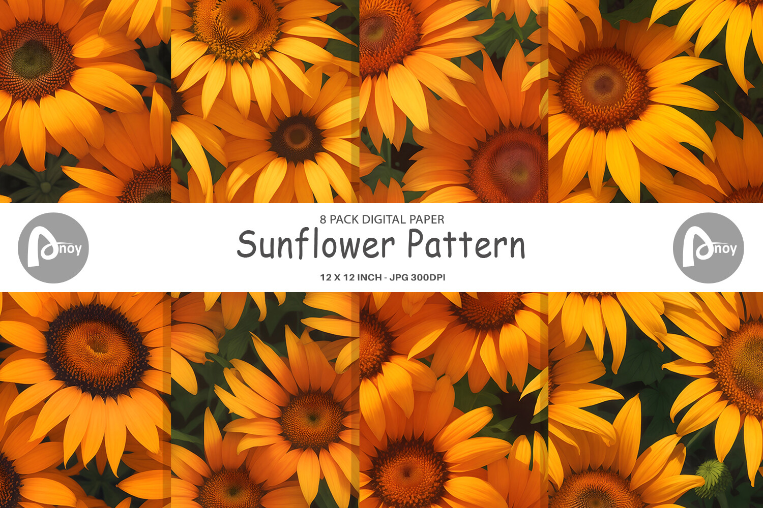 Digital Paper Sunflower Pattern Graphic by Artnoy · Creative Fabrica