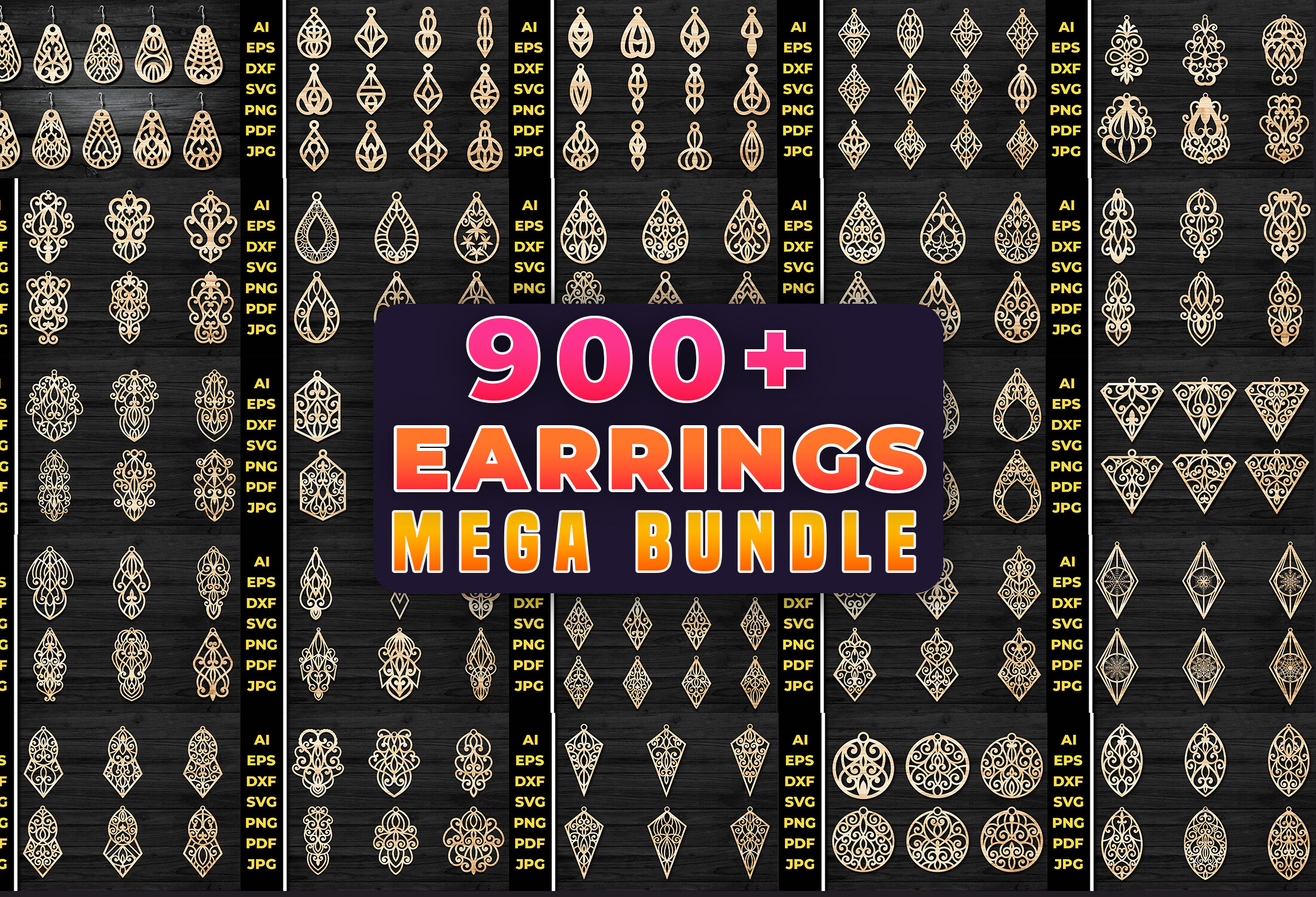 Earrings Mega Bundles, Earrings SVG Set