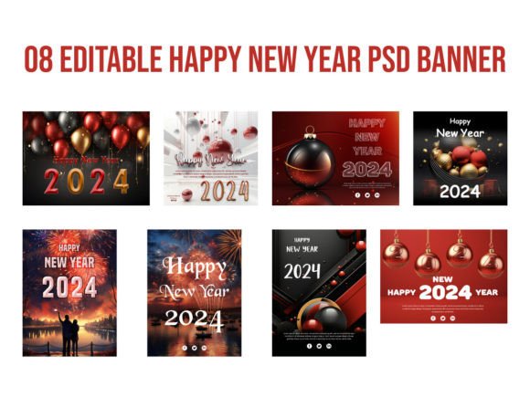 Happy New Year Social Media Editable Psd Graphics