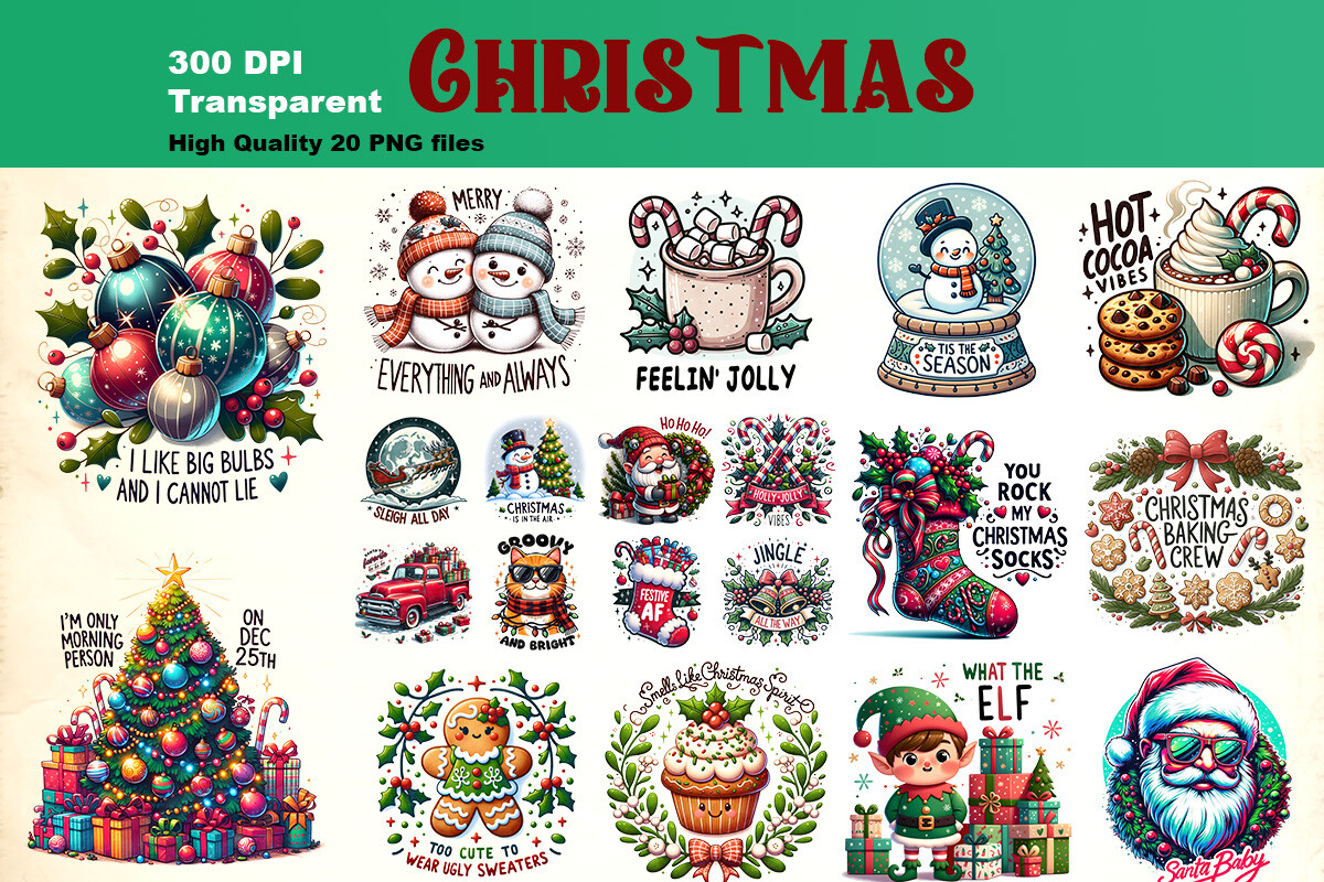 Random Design Christmas Jolly Christmas Design Pack Graphic by Arujoe · Creative Fabrica