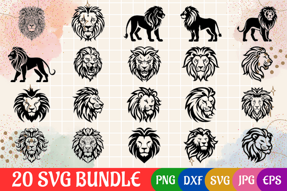 Lion Black SVG Excellence Collection Grafica Illustrazioni AI Di Creative Oasis