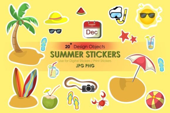 Summer Stickers Graphic Crafts By DeadLine