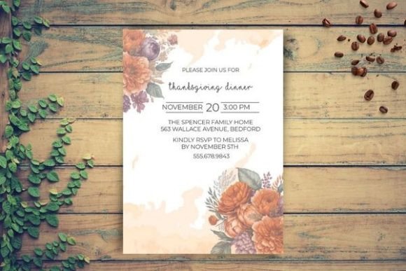 Thanksgiving Dinner Party Invitation Svg