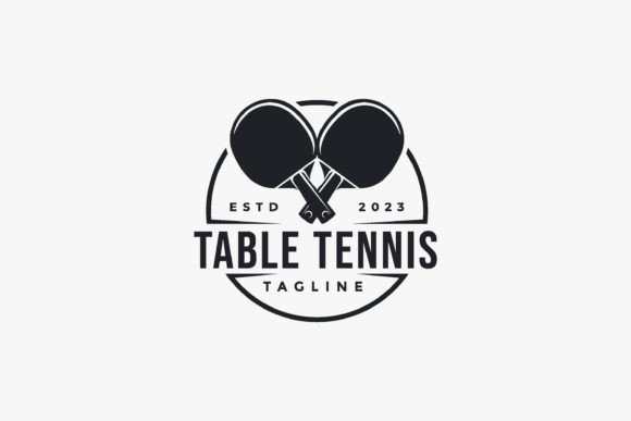 Vintage Table Tennis Logo, Pingpong