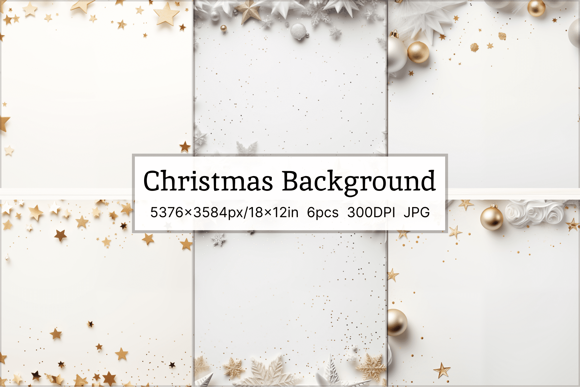 White & Gold Christmas Background