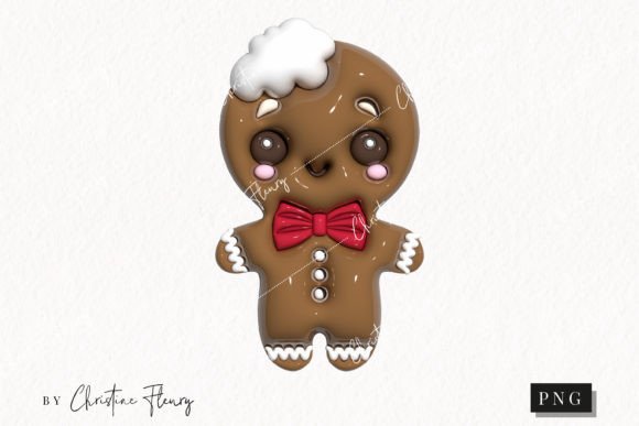 3d Inflated Gingerbread Man Clipart Graphics