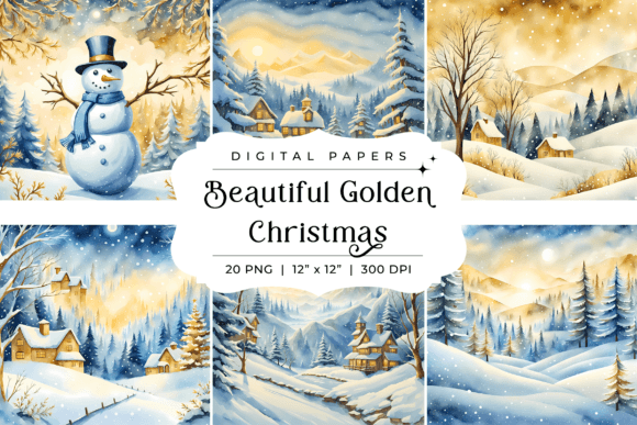 Beautiful Golden Christmas Background