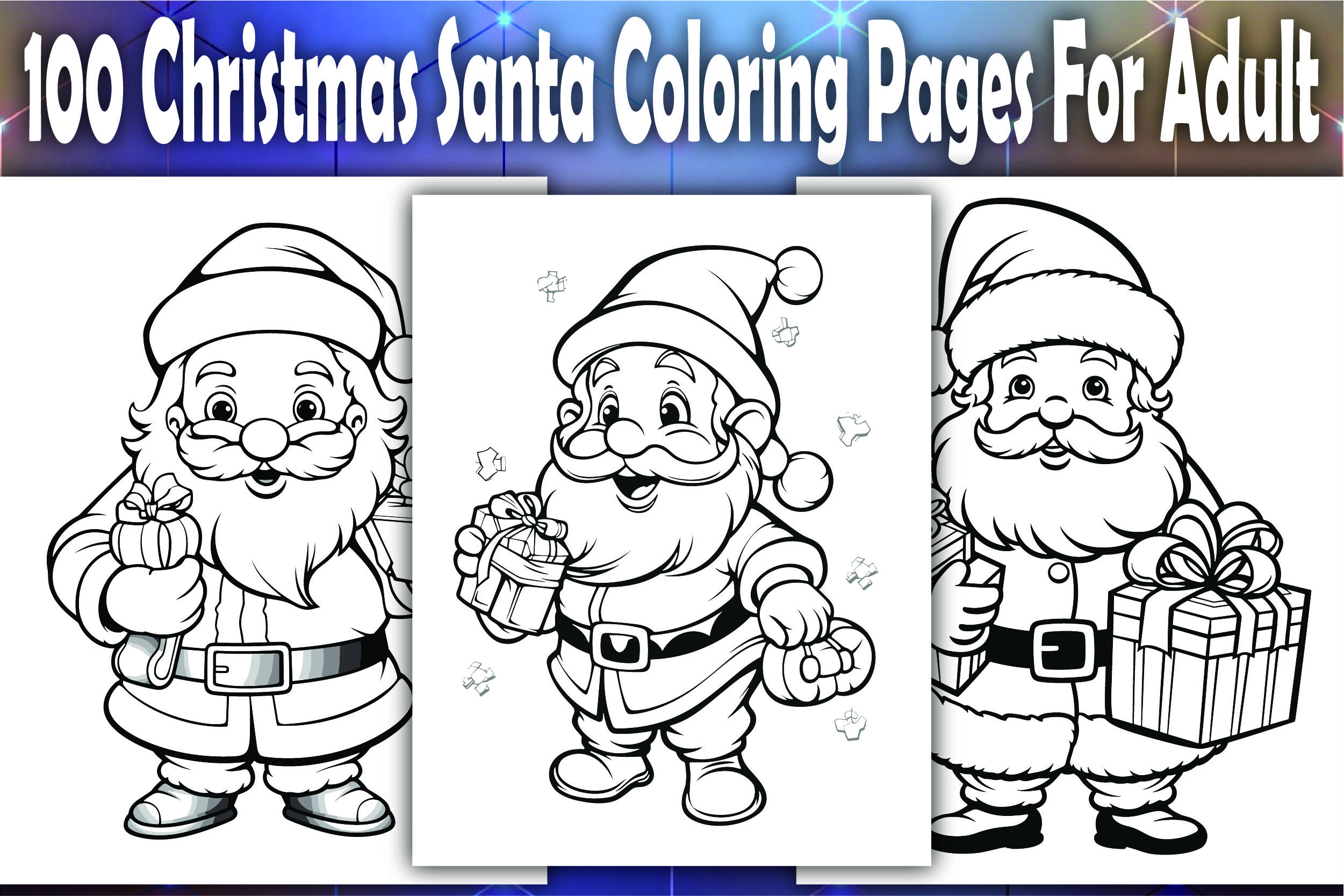 Christmas Santa Coloring Pages for Adult