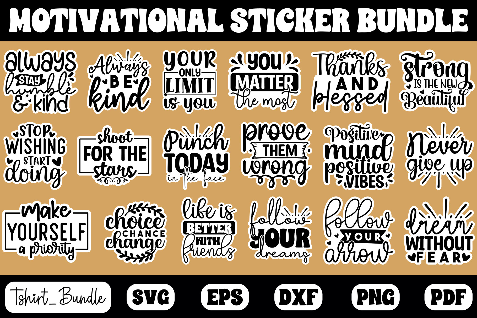 Motivational Sticker Bundle Graphic by PixelCraft Studio · Creative Fabrica