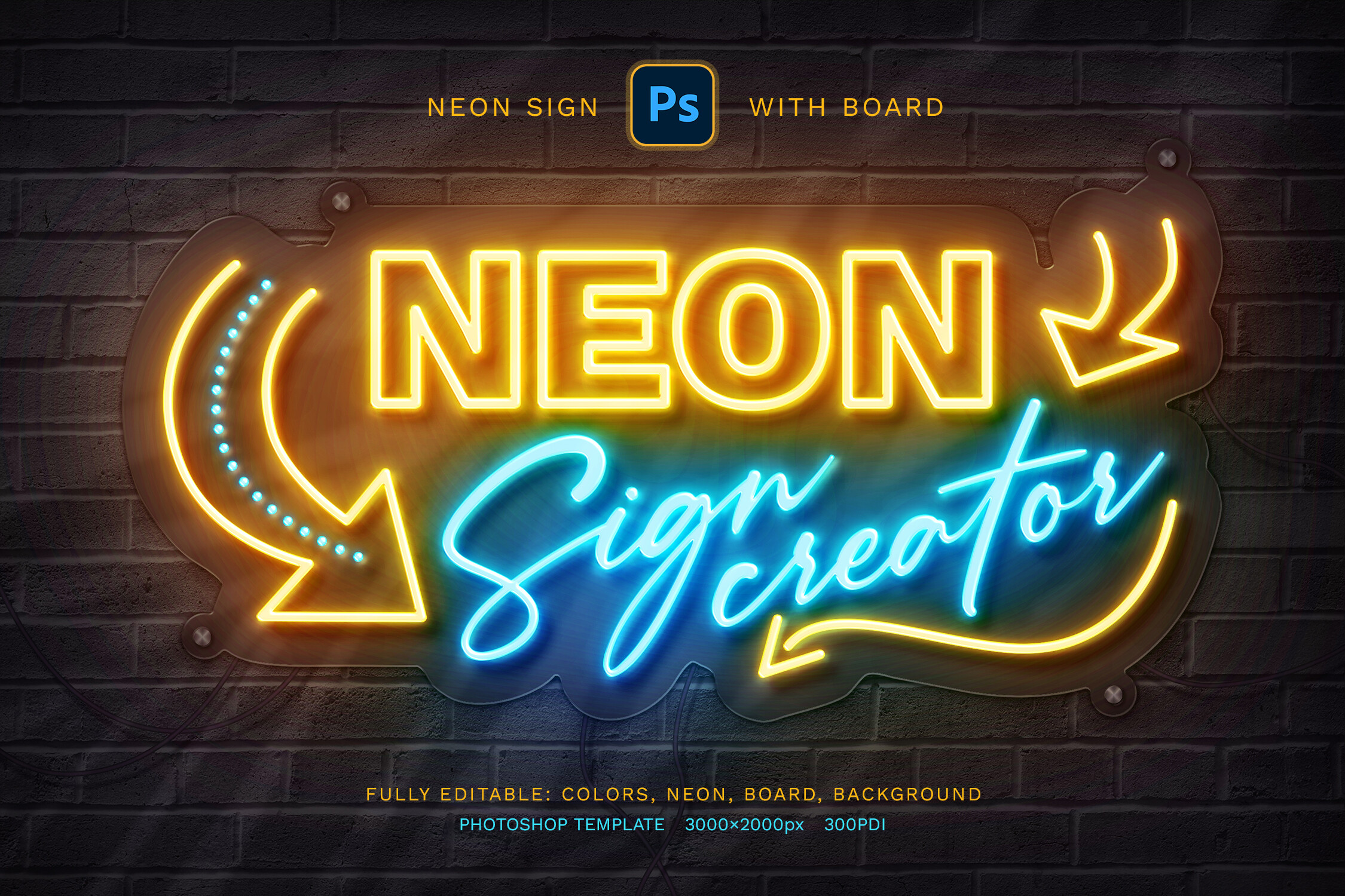Neon Sign Board Graphic by Sko4 · Creative Fabrica font preview