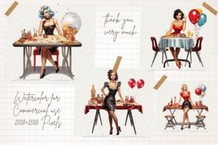 Pin Up Girl Party Clipart Graphic by DenizDesign · Creative Fabrica