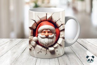 Santa Claus Break Through 3D Mug Wrap Graphic by Pandastic · Creative ...