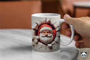 Santa Claus Break Through 3D Mug Wrap Graphic by Pandastic · Creative ...