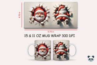 Santa Claus Break Through 3D Mug Wrap Graphic by Pandastic · Creative ...