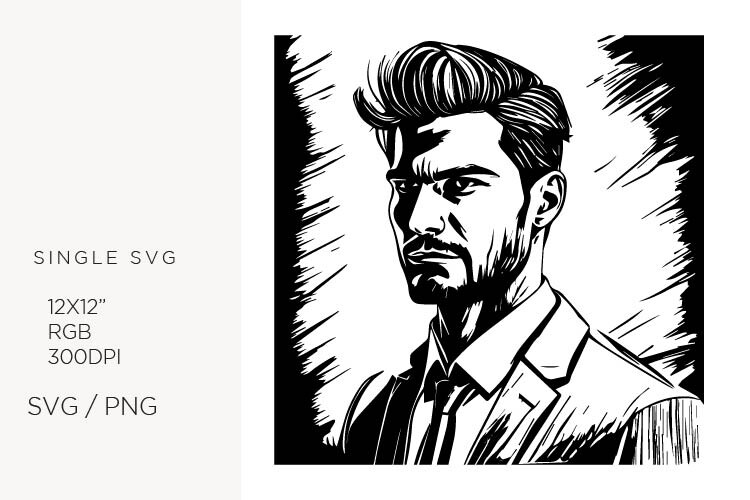 Man Pics Graphics Portrait of a Man Graphic by biljanacvetanovic · Creative Fabrica