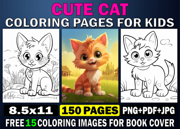 150 Cute Cat Coloring Pages for Kids