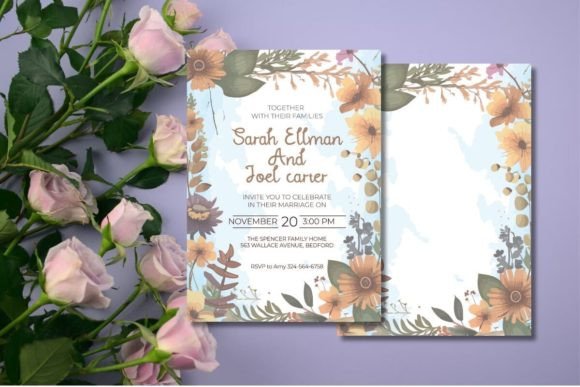 Boho Watercolor Floral Flower Wedding