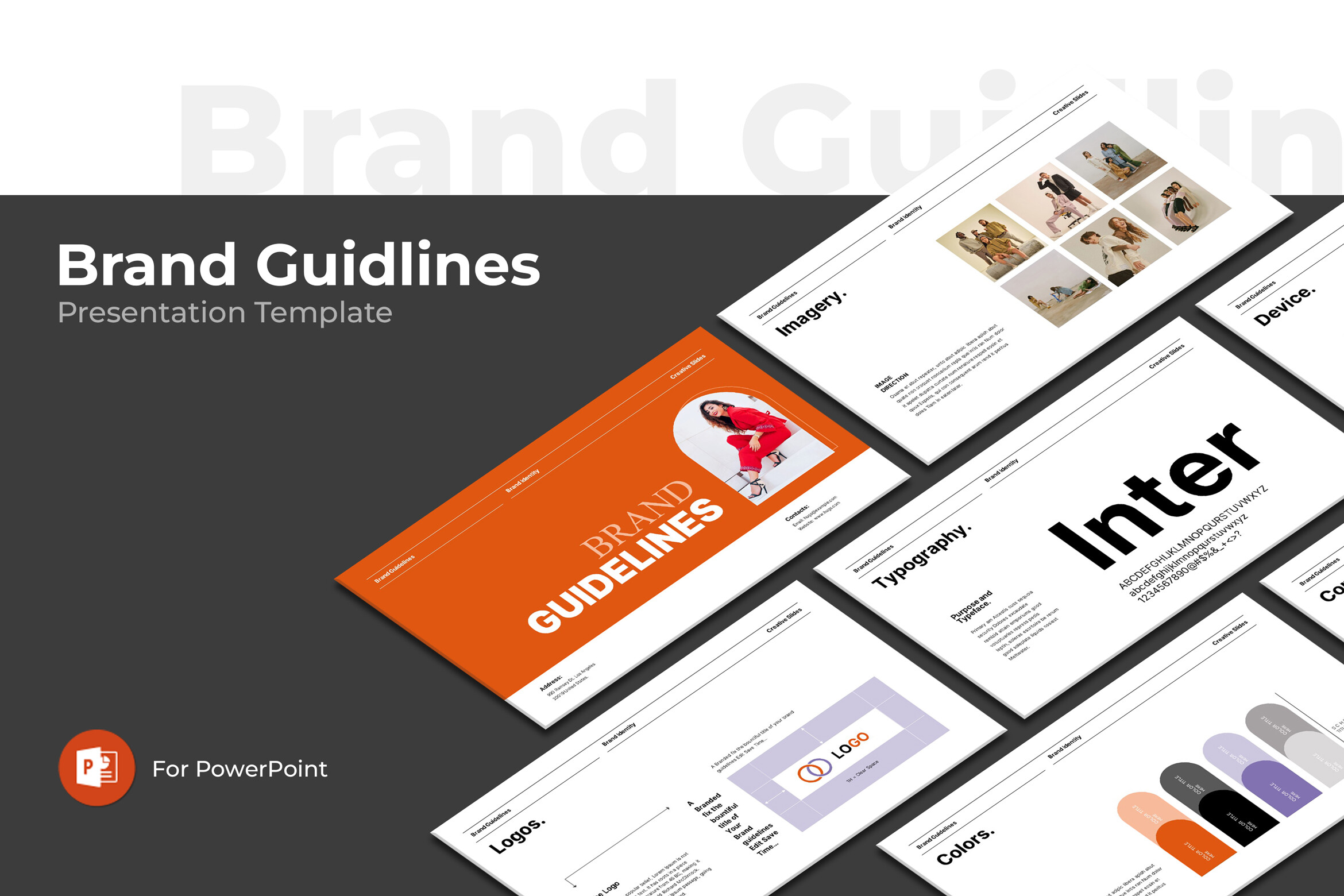 Plantilla de PowerPoint de directrices de marca