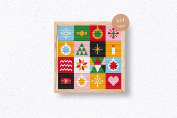 Christmas Abstract Cross Stitch Pattern