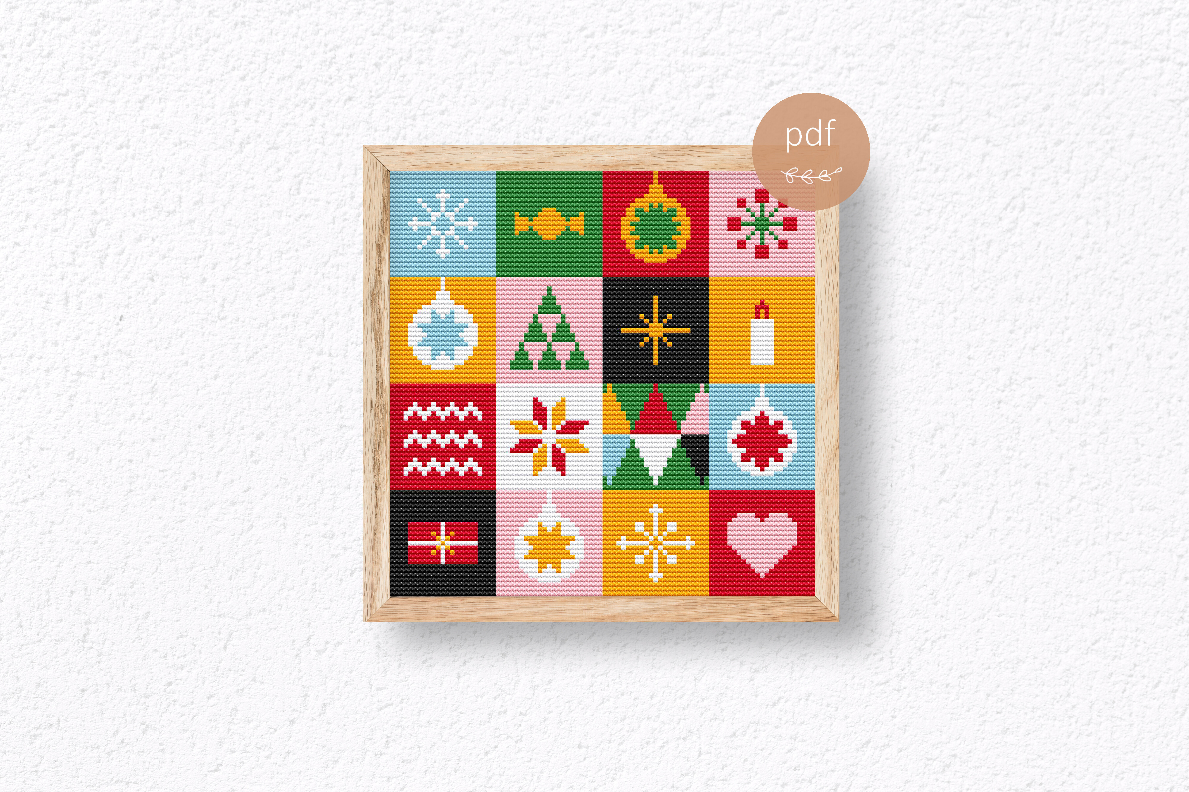 Christmas Abstract Cross Stitch Pattern