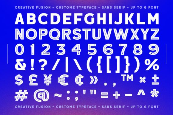Creative Fusion Font PNG with transparent background - Preview 5