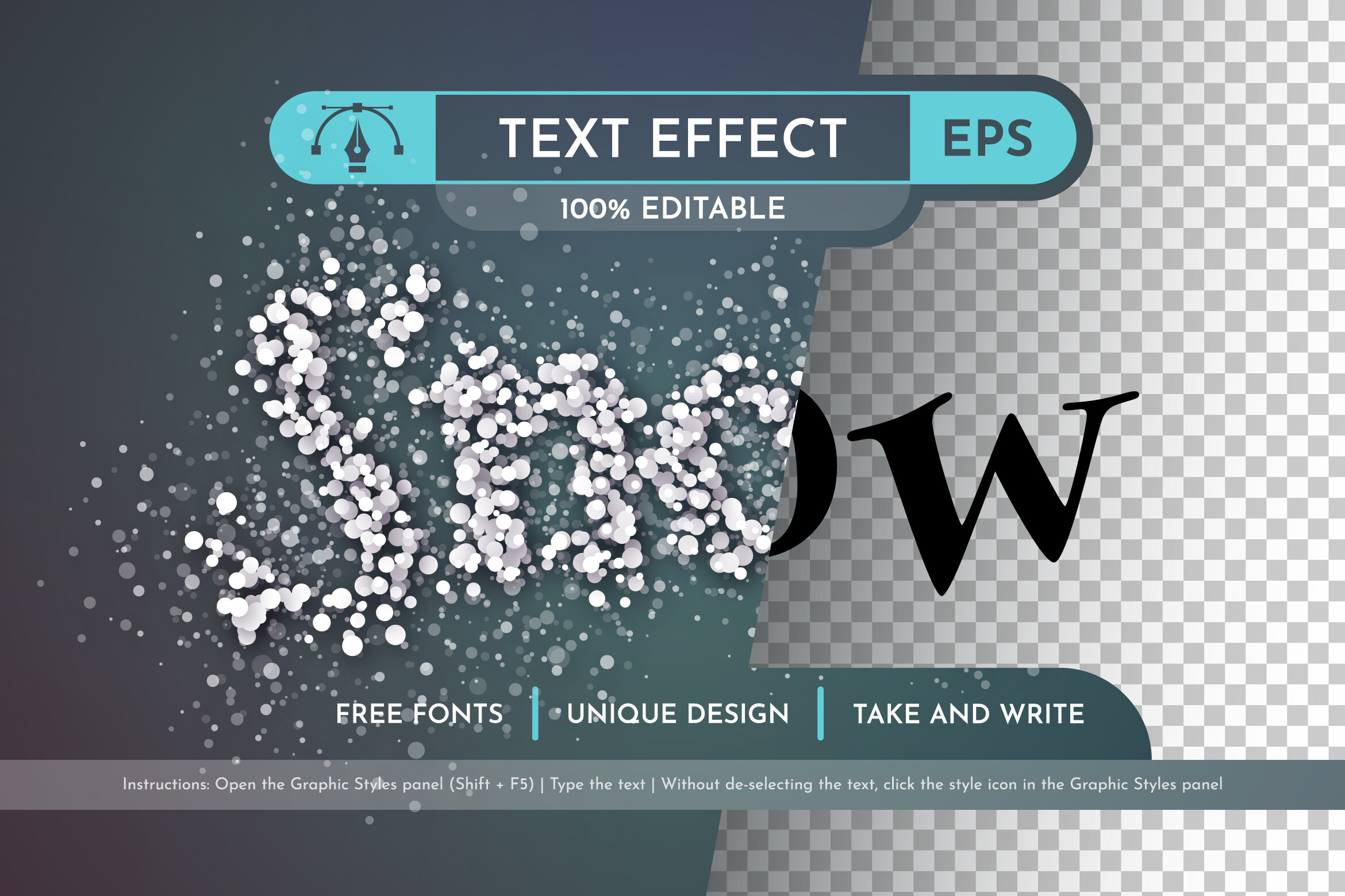 Fallen Snow - Editable Text Effect Graphic by rwgusev · Creative Fabrica