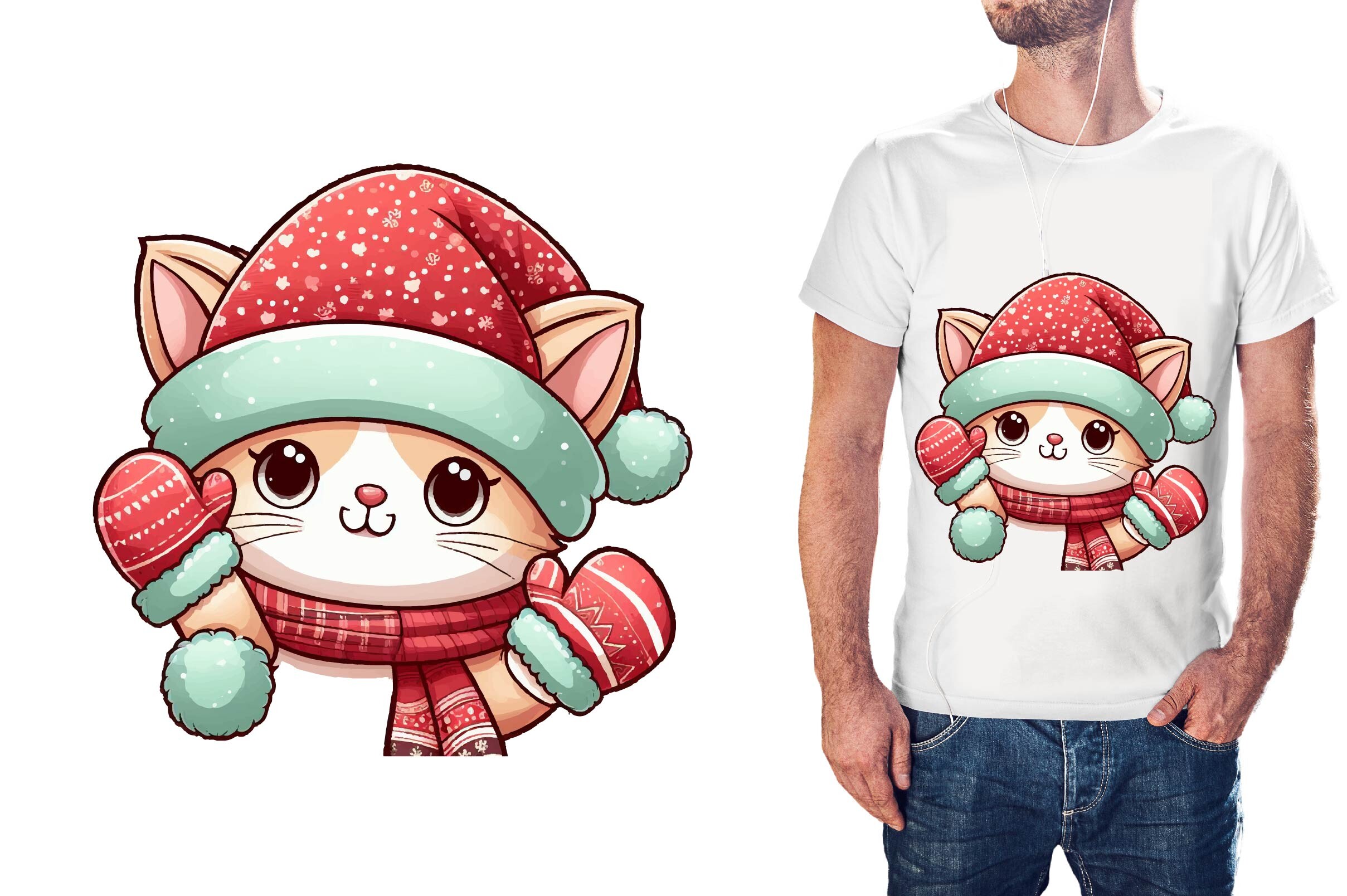 Free Christmas Cat PNG Graphic by Journey with Craft · Creative Fabrica