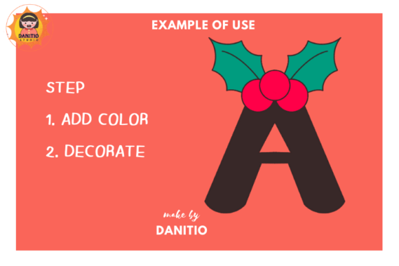 Holly Berry Christmas Font PNG with transparent background - Preview 2